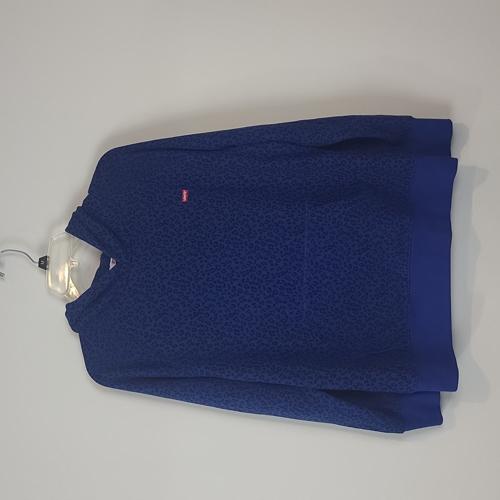 LEVI'S Blue Black Green Animal Print Logo Hoodie Kangaroo Pocket Sweatshirt